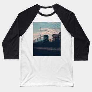 Sunset Train Baseball T-Shirt